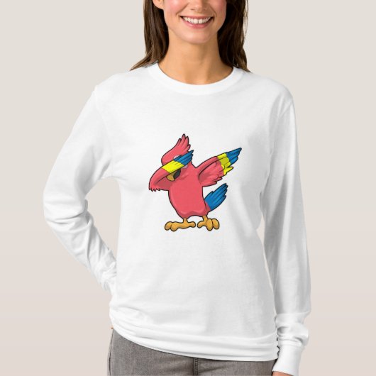 Parrot op Hip Hop Dance Dab T-shirt (Voorkant)