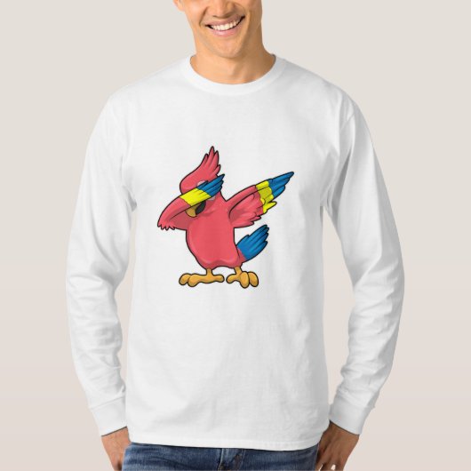 Parrot op Hip Hop Dance Dab T-shirt (Voorkant)