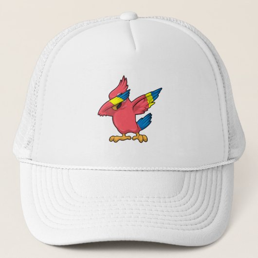Parrot op Hip Hop Dance Dab Trucker Pet (Voorkant)