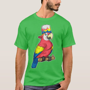 Parrot op Tak met de Verf van de Emmer T-shirt