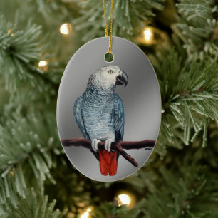 Parrot Ornament personaliseert Afrikaanse grijze O
