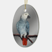 Parrot Ornament personaliseert Afrikaanse grijze O (Links)