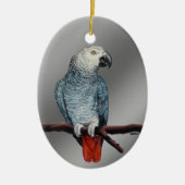 Parrot Ornament personaliseert Afrikaanse grijze O (Voorkant)