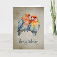 Parrot paar liefde vogel verjaardag groet