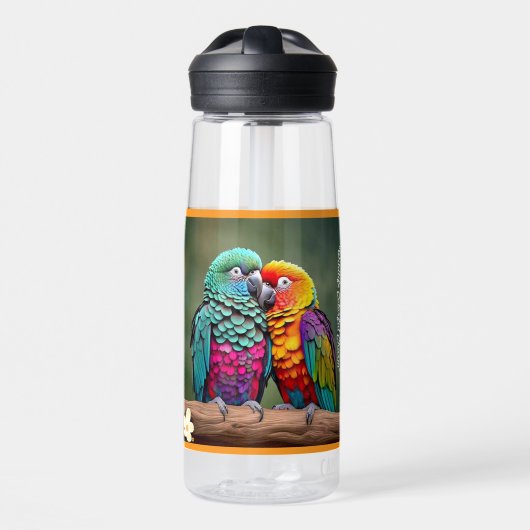 "Parrot Paradise" Waterfles (Voorkant)