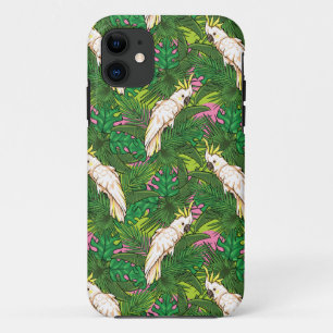 Parrot Patroon met palmbladeren iPhone 11 Hoesje