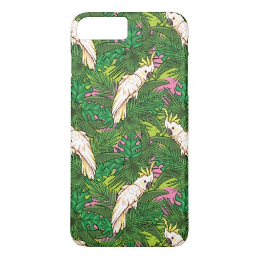 Parrot Patroon met palmbladeren Case-Mate iPhone Case (Achterkant)