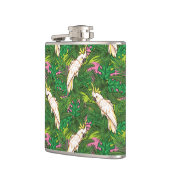 Parrot Patroon met palmbladeren Heupfles (Links)