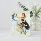 Parrot  Pin Up Briefkaart (Staand voorkant)