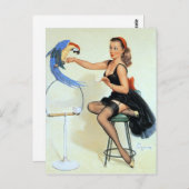 Parrot  Pin Up Briefkaart (Voorkant / Achterkant)