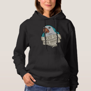 Parrot Poop je vijand in Blue Monk Paraket Q Hoodie