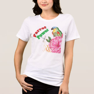 Parrot Power T-shirt voor vrouwen met kleurrijke p