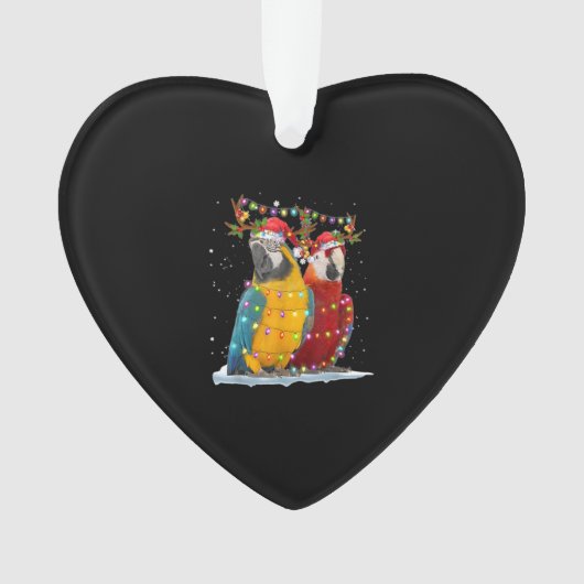 Parrot Reindeer Xmas Ornements de Noël légers (devant)