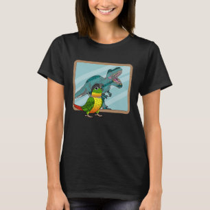 Parrot & Rex Reflection I Geel zijde Groene Cheek T-shirt