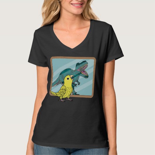 Parrot & Rex Reflection I Gele Parrotlet T-shirt (Voorkant)