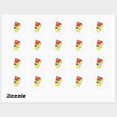 Parrot-rood Ronde Sticker (Vel)
