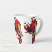 Parrot Rouge Joyeux Noël Macaw Latte Mug (Angle droit)