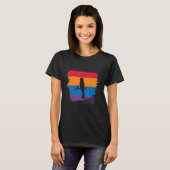 Parrot Shadow Silhouette met kleurrijke vlag T-shirt (Voorkant volledig)