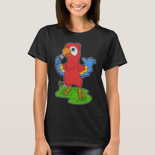 Parrot Singer Microphone Music T-shirt (Voorkant)