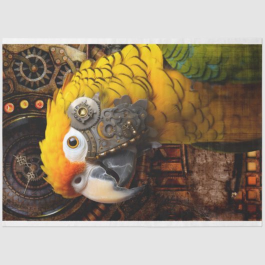 Parrot Steampunk 1 Decoupage papier (Voorkant)