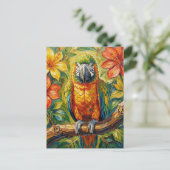 Parrot Themed Keeping in Touch  Briefkaart (Staand voorkant)