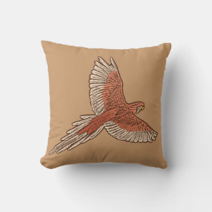 Parrot tijdens de vlucht, de rust, de crème en de kussen