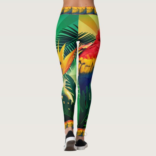 Parrot Tropical Island Palm Oerwoud Legging (Achterkant)