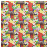 Parrot Tropical Pattern Stof (Swatch)