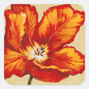 Parrot Tulip I Vierkante Sticker