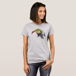 Parrot verfart print Exotic bird natuur moon. T-shirt