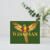 Parrot Wingman Briefkaart (Staand voorkant)