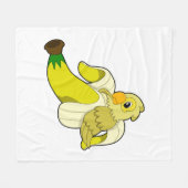 Parrot with Banana Fleece Deken (Voorkant (Horizontaal))
