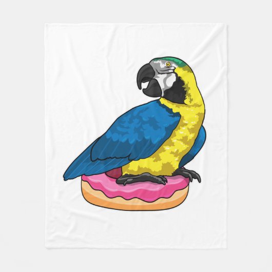 Parrot with Donut Fleece Deken (Voorkant)
