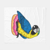Parrot with Donut Fleece Deken (Voorkant (Horizontaal))
