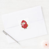 Parrot with Lollipop Vierkante Sticker (Envelop)