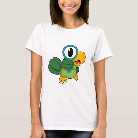 Parrot with Magnifying glass T-shirt (Voorkant)