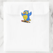 Parrot with Pencil Vierkante Sticker (Tas)