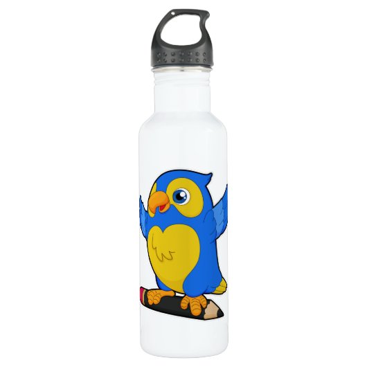 Parrot with Pencil Waterfles (Voorkant)