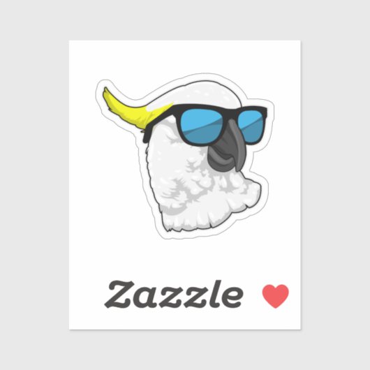 Parrot with Sunglasses Sticker (Vel)