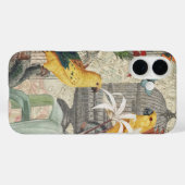 Parrot Yellow Tropical Antiek Flower Case-Mate iPhone Case (Achterkant (horizontaal))