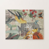 Parrot Yellow Tropical Antiek Flower Legpuzzel (Horizontaal)