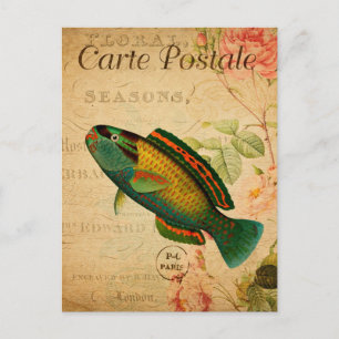 Parrotfish Floral Briefkaart