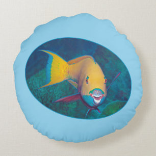 Parrotfish Underwaterphoto - Fotografisch ontwerp  Rond Kussen