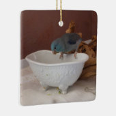 Parrotlet Bath Keramisch Ornament (Rechts)