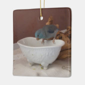 Parrotlet Bath Keramisch Ornament (Links)