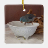 Parrotlet Bath Keramisch Ornament (Voorkant)