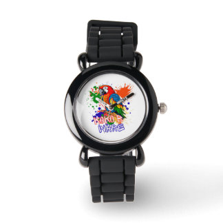 Parrots are colorful horloge