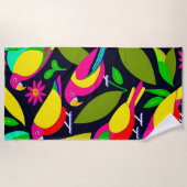 Parrots Design serviette de plage en coton (Devant)