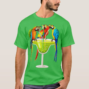 Parrots Drink Margarita op zomerkamerikaanse vogel T-shirt
