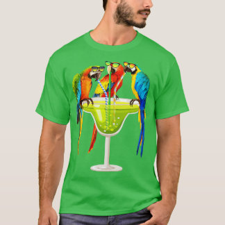 Parrots Drink Margarita op zomerkamerikaanse vogel T-shirt